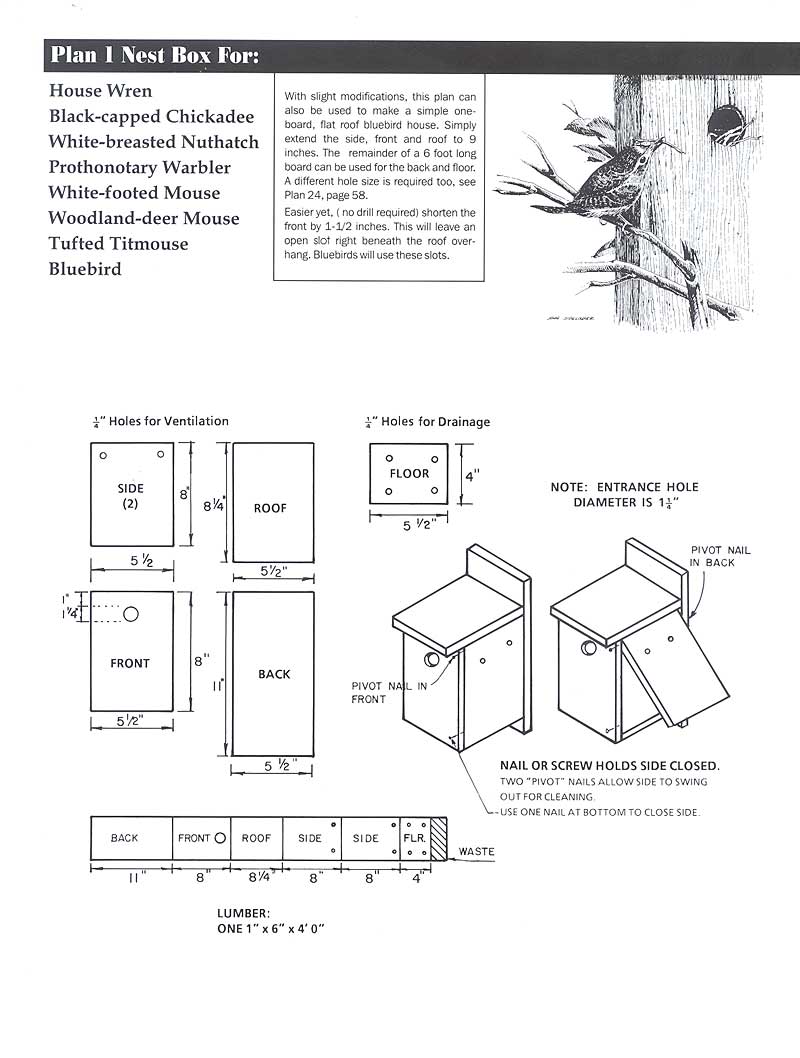 bluebird nest box plans